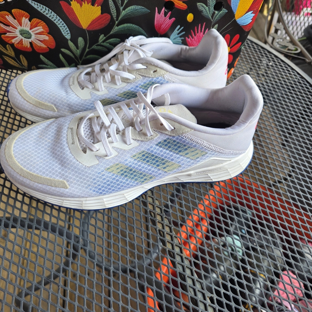 adidas White and Blue Sneakers